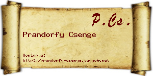 Prandorfy Csenge névjegykártya